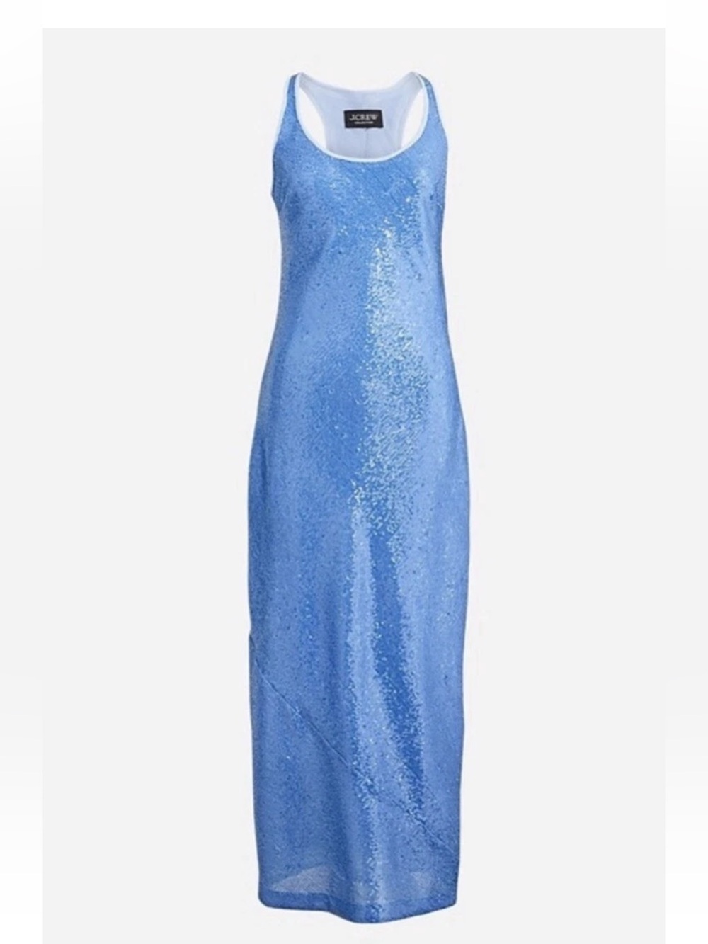 J.Crew Collection Blue NWT Alicia Sequin Racerback Slip Maxi Dress Size 6
